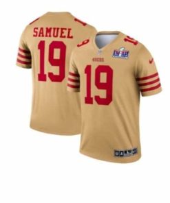 Finest San Francisco 49ers 19 Deebo Samuel Gold Inverted Legend 2024 Super Bowl LVIII Stitched Football Jersey