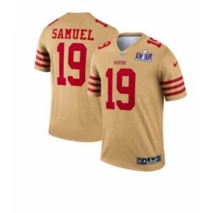 Finest San Francisco 49ers 19 Deebo Samuel Gold Inverted Legend 2024 Super Bowl LVIII Stitched Football Jersey