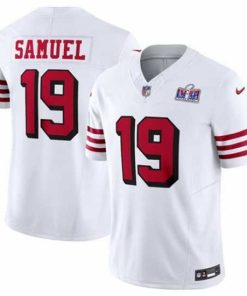 Superb San Francisco 49ers 19 Deebo Samuel New White 2023 F.U.S.E  Vapor Untouchable Limited Stitched Football 2024 Super Bowl LVIII Jersey