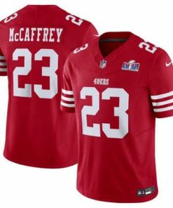 Outstanding San Francisco 49ers 23 Christian McCaffrey Red 2023 F.U.S.E  Vapor Untouchable Limited Stitched Football 2024 Super Bowl LVIII Jersey