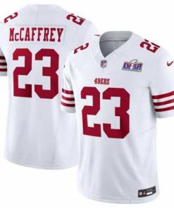Superb San Francisco 49ers 23 Christian McCaffrey White 2023 F.U.S.E  Vapor Untouchable Limited Stitched Football 2024 Super Bowl LVIII Jersey