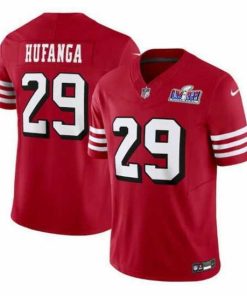 Finest San Francisco 49ers 29 Talanoa Hufanga New Red 2023 F.U.S.E  Stitched Football 2024 Super Bowl LVIII Jersey