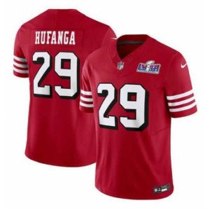 Finest San Francisco 49ers 29 Talanoa Hufanga New Red 2023 F.U.S.E  Stitched Football 2024 Super Bowl LVIII Jersey