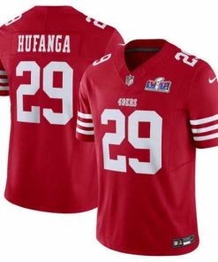 Premium San Francisco 49ers 29 Talanoa Hufanga Red 2023 F.U.S.E  With John Madden Patch Vapor Limited Stitched Football 2024 Super Bowl LVIII Jersey