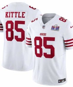 High quality San Francisco 49ers 85 George Kittle White 2023 F.U.S.E  Vapor Untouchable Limited Stitched Football 2024 Super Bowl LVIII Jersey