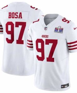 Superb San Francisco 49ers 97 Nick Bosa White 2023 F.U.S.E  Vapor Untouchable Limited Stitched Football 2024 Super Bowl LVIII Jersey