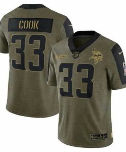 Gorgeous Men's Minnesota Vikings Dalvin Cook Nike Olive 2021 Salute To Service Limited Player Jersey