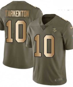 Superior Mens Nike Minnesota Vikings 10 Fran Tarkenton Limited OliveGold 2017 Salute to Service NFL Jersey