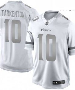 Finest Mens Nike Minnesota Vikings 10 Fran Tarkenton Limited White Platinum NFL Jersey