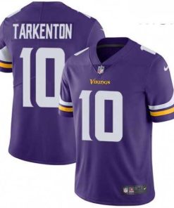 Finest Mens Nike Minnesota Vikings 10 Fran Tarkenton Purple Team Color Vapor Untouchable Limited Player NFL Jersey