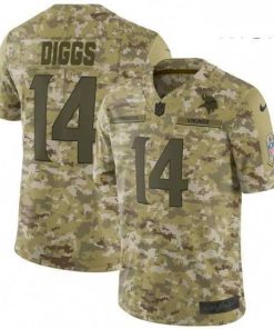 Premium Mens Nike Minnesota Vikings 14 Stefon Diggs Limited Camo 2018 Salute to Service NFL Jersey