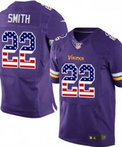 Premium Mens Nike Minnesota Vikings 22 Harrison Smith Elite Purple Home USA Flag Fashion NFL Jersey