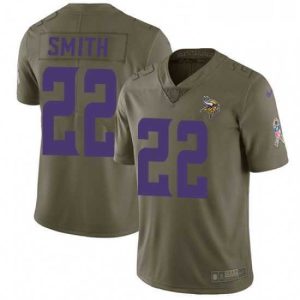 Exceptional Mens Nike Minnesota Vikings 22 Harrison Smith Limited Olive 2017 Salute to Service NFL Jersey