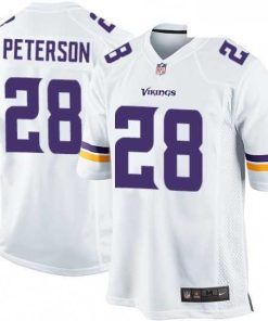 High quality Mens Nike Minnesota Vikings 28 Adrian Peterson Game White NFL Jersey