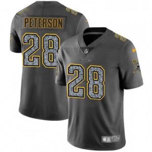 Exquisite Mens Nike Minnesota Vikings 28 Adrian Peterson Gray Static Vapor Untouchable Limited NFL Jersey
