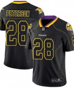 Outstanding Mens Nike Minnesota Vikings 28 Adrian Peterson Limited Lights Out Black Rush NFL Jersey