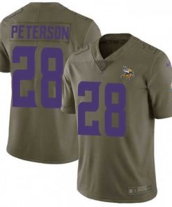 Superb Mens Nike Minnesota Vikings 28 Adrian Peterson Limited Olive 2017 Salute to Service NFL Jersey
