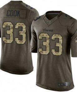 Outstanding Mens Nike Minnesota Vikings 33 Dalvin Cook Limited Green Salute to Service NFL Jersey