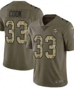 Outstanding Mens Nike Minnesota Vikings 33 Dalvin Cook Limited OliveCamo 2017 Salute to Service NFL Jersey