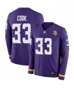 Gorgeous Mens Nike Minnesota Vikings 33 Dalvin Cook Limited Purple Therma Long Sleeve NFL Jersey