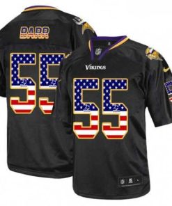 Marvelous Mens Nike Minnesota Vikings 55 Anthony Barr Elite Black USA Flag Fashion NFL Jersey