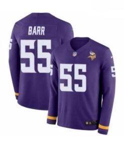 High quality Mens Nike Minnesota Vikings 55 Anthony Barr Limited Purple Therma Long Sleeve NFL Jersey