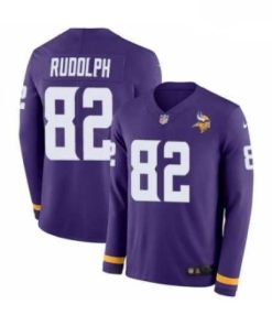 Exquisite Mens Nike Minnesota Vikings 82 Kyle Rudolph Limited Purple Therma Long Sleeve NFL Jersey