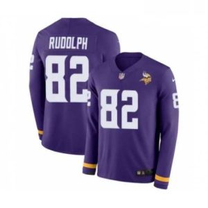 Exquisite Mens Nike Minnesota Vikings 82 Kyle Rudolph Limited Purple Therma Long Sleeve NFL Jersey
