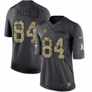 Exceptional Mens Nike Minnesota Vikings 84 Randy Moss Limited Black 2016 Salute to Service NFL Jersey