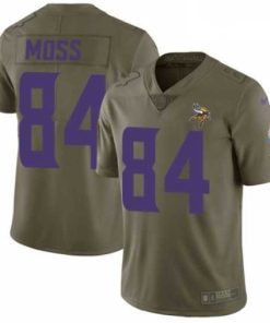 Superior Mens Nike Minnesota Vikings 84 Randy Moss Limited Olive 2017 Salute to Service NFL Jersey