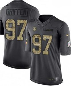 Finest Mens Nike Minnesota Vikings 97 Everson Griffen Limited Black 2016 Salute to Service NFL Jersey