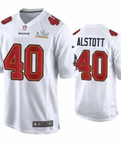 Gorgeous Mike Alstott Buccaneers White Super Bowl Lv Game Fashion Jersey