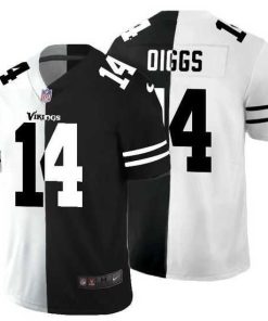 Exceptional Minnesota Vikings 14 Stefon Diggs Black V White Peace Split Nike Vapor Untouchable Limited NFL Jersey