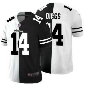 Exceptional Minnesota Vikings 14 Stefon Diggs Black V White Peace Split Nike Vapor Untouchable Limited NFL Jersey