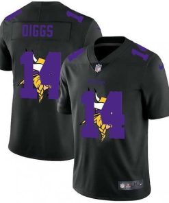 Superior Minnesota Vikings 14 Stefon Diggs Nike Team Logo Dual Overlap Limited NFL Jersey Black