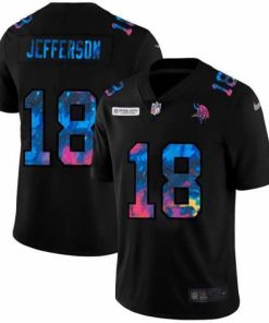 Superior Minnesota Vikings 18 Justin Jefferson Nike Multi Color Black 2020 NFL Crucial Catch Vapor Untouchable Limited Jersey