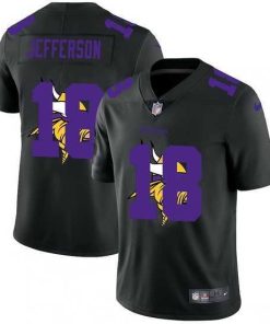 High quality Minnesota Vikings 18 Justin Jefferson Nike Team Logo Dual Overlap Limited NFL Jersey Black