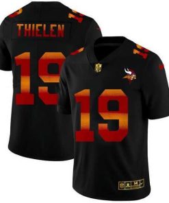 Gorgeous Minnesota Vikings 19 Adam Thielen Black Nike Red Orange Stripe Vapor Limited NFL Jersey