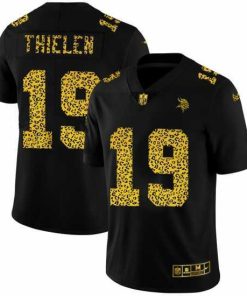 Premium Minnesota Vikings 19 Adam Thielen Nike Leopard Print Fashion Vapor Limited NFL Jersey Black