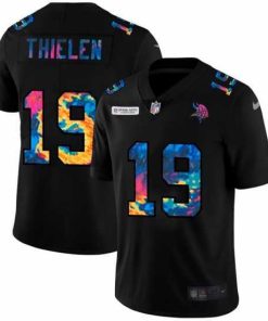 Finest Minnesota Vikings 19 Adam Thielen Nike Multi Color Black 2020 NFL Crucial Catch Vapor Untouchable Limited Jersey