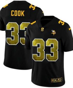 Superior Minnesota Vikings 33 Dalvin Cook Black Nike Golden Sequin Vapor Limited NFL Jersey