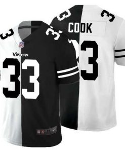 Exquisite Minnesota Vikings 33 Dalvin Cook Black V White Peace Split Nike Vapor Untouchable Limited NFL Jersey