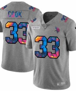 Superior Minnesota Vikings 33 Dalvin Cook Nike Multi Color 2020 NFL Crucial Catch NFL Jersey Greyheather
