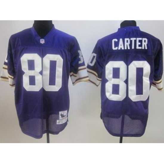 Exceptional Minnesota Vikings 80 Cris Carter Purple Throwback Jerseys
