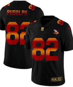 Exceptional Minnesota Vikings 82 Kyle Rudolph Black Nike Red Orange Stripe Vapor Limited NFL Jersey