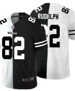 High quality Minnesota Vikings 82 Kyle Rudolph Black V White Peace Split Nike Vapor Untouchable Limited NFL Jersey
