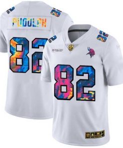 Marvelous Minnesota Vikings 82 Kyle Rudolph White Nike Multi Color 2020 NFL Crucial Catch Limited NFL Jersey