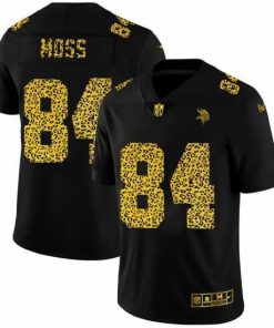 Gorgeous Minnesota Vikings 84 Randy Moss Nike Leopard Print Fashion Vapor Limited NFL Jersey Black