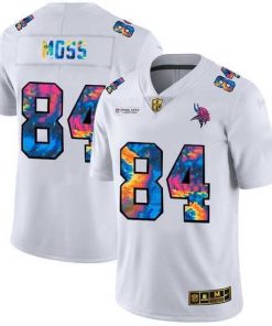 Marvelous Minnesota Vikings 84 Randy Moss White Nike Multi Color 2020 NFL Crucial Catch Limited NFL Jersey