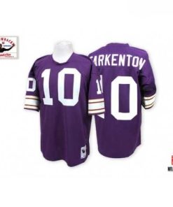 Premium Mitchell And Ness Minnesota Vikings 10 Fran Tarkenton Purple Team Color Authentic Throwback NFL Jersey